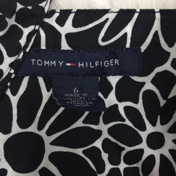 Tommy Hilfiger black daisy print sleeveless top size 6 great for layering - Picture 5 of 7